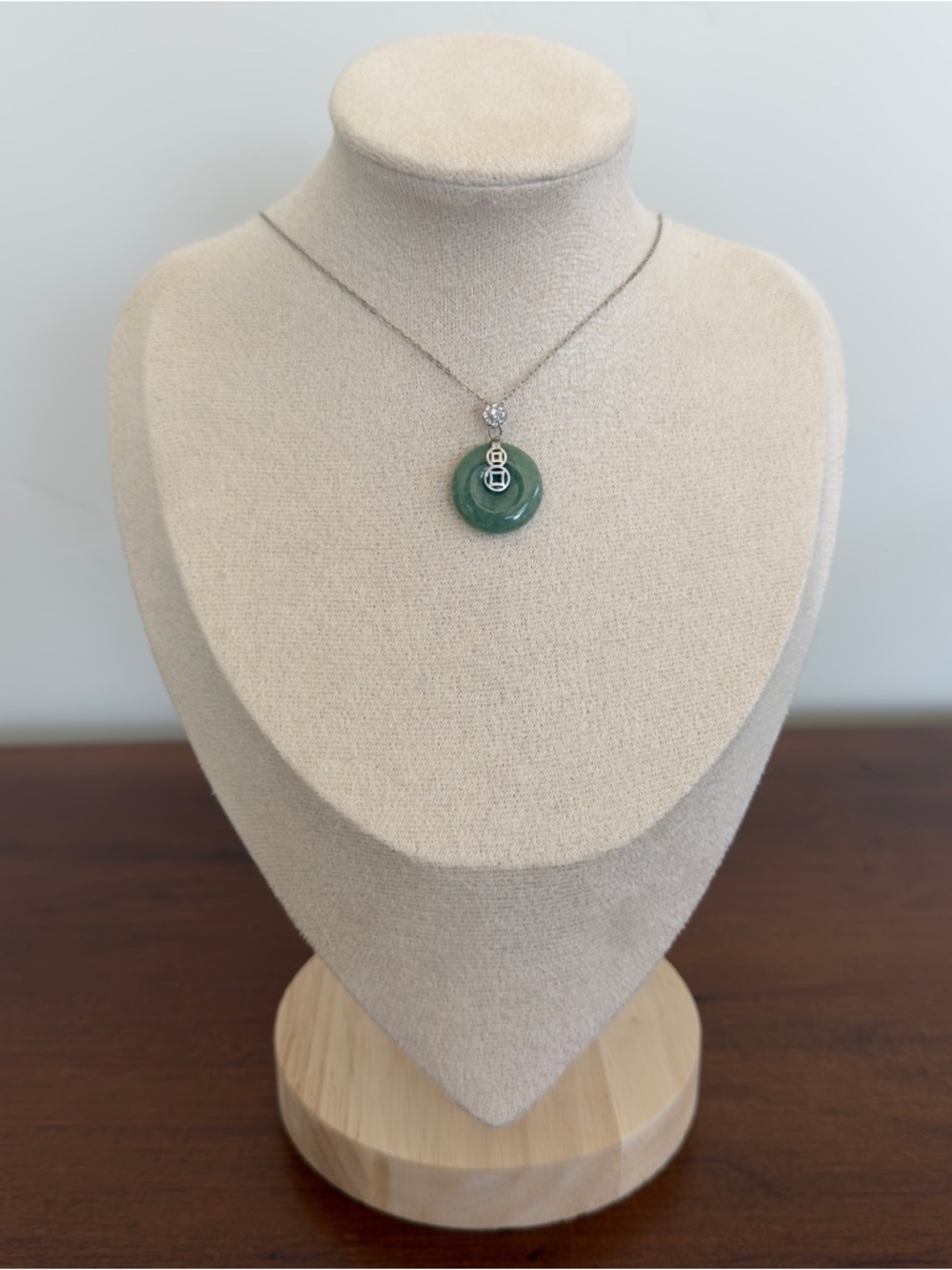 Certified Grade A Burma Jade Donut Pendant